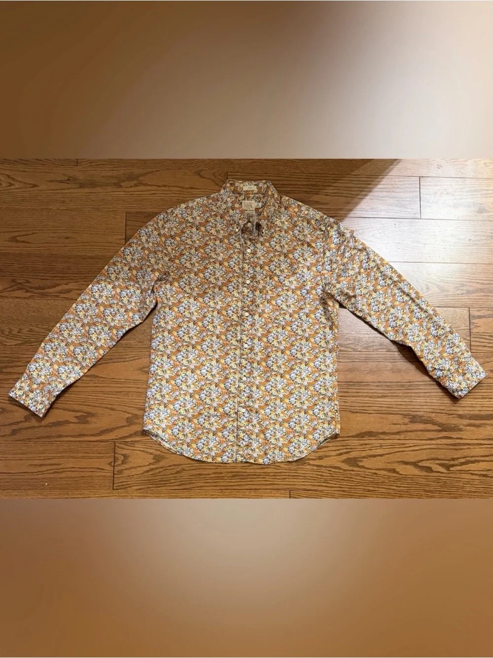 J. Crew Floral Button-Down Shirt - Blue & Tan